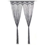 vidaXL Zavjesa s makrameom antracit 140 x 240 cm pamučna