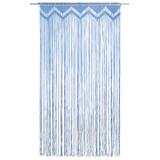 Zavjesa s makrameom plava 140 x 240 cm pamučna