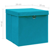 Kutije za pohranu s poklopcima 10 kom 28x28x28 cm svjetloplave Kutije za pohranu s poklopcima 10 kom 28x28x28 cm svjetloplave