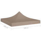 Krov za šator za zabave 2 x 2 m smeđe-sivi 270 g/m²