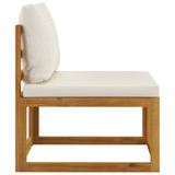 3057639 4-Seater Garden Sofa with Cushion Cream Solid Acacia Wood (2x311857)