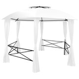 Vrtni šator sa zavjesama 360 x 312 x 265 cm bijeli 180 g/m²