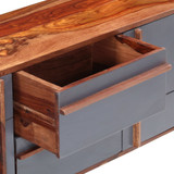 Komoda siva 120 x 30 x 55 cm od masivnog drva šišama Komoda siva 120 x 30 x 55 cm od masivnog drva šišama
