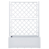 Povišena vrtna gredica s rešetkom i samozalijevanjem bijela