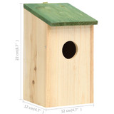 Kućice za ptice 10 kom od masivne jelovine 12 x 12 x 22 cm