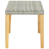 Vrtna klupa siva 120 cm od poliratana i masivnog drva bagrema