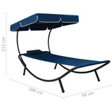 Vrtni ležaj s nadstrešnicom i jastukom plavi