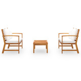 3-dijelna vrtna garnitura od masivnog drva bagrema s jastucima