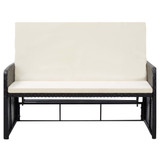 2-dijelna vrtna garnitura od poliratana s jastucima crna