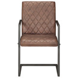 Konzolne blagovaonske stolice od prave kože 2 kom smeđe