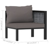 Modularna kutna sofa od poliratana s lijevim naslonom antracit