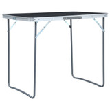 Sklopivi stol za kampiranje s metalnim okvirom 80 x 60 cm sivi Sklopivi stol za kampiranje s metalnim okvirom 80 x 60 cm sivi