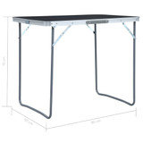 Sklopivi stol za kampiranje s metalnim okvirom 80 x 60 cm sivi Sklopivi stol za kampiranje s metalnim okvirom 80 x 60 cm sivi
