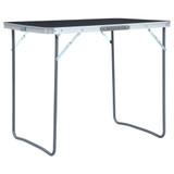 Sklopivi stol za kampiranje s metalnim okvirom 80 x 60 cm sivi Sklopivi stol za kampiranje s metalnim okvirom 80 x 60 cm sivi