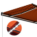 Tenda na ručno uvlačenje LED 450 x 300 cm narančasto-smeđa