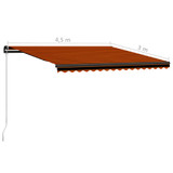 Tenda na ručno uvlačenje LED 450 x 300 cm narančasto-smeđa