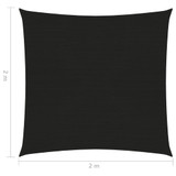 Jedro za zaštitu od sunca 160 g/m² crno 2 x 2 m HDPE