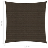 Jedro za zaštitu od sunca 160 g/m² smeđe 3,6 x 3,6 m HDPE