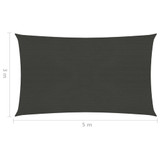 Jedro za zaštitu od sunca 160 g/m² antracit 3 x 5 m HDPE