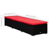 3-dijelni set vrtnih leÃ…Â¾aljki sa stoliÃ„â€¡em od poliratana crni