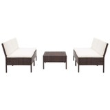 5-dijelna vrtna garnitura od poliratana s jastucima smeÃ„â€˜a