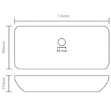 Luksuzni pravokutni umivaonik mat zeleni 71 x 38 cm keramički