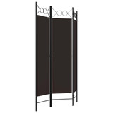 Sobna pregrada s 3 panela smeđa 120 x 180 cm