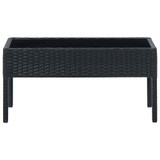 Vrtni stol crni 75 x 40 x 37 cm od poliratana