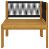 7-dijelna vrtna garnitura s krem jastucima masivno drvo bagrema