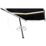 Automatska tenda sa senzorom za vjetar LED 500x300 cm antracit