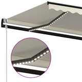 Automatska tenda sa senzorom za vjetar LED 600 x 350 cm krem
