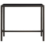 Vrtni barski stol smeđi 130 x 60 x 110 cm od poliratana i stakla