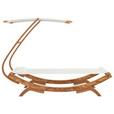 Vrtni ležaj 100 x 190 x 134 cm od masivnog savijenog drva krem