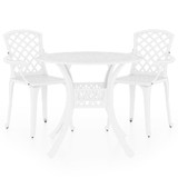 3-dijelni bistro set od lijevanog aluminija bijeli
