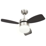 Stropni ventilator sa svjetlom i daljinskim 76 cm tamnosmeđi Stropni ventilator sa svjetlom i daljinskim 76 cm tamnosmeđi