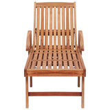 Ležaljka za sunčanje od masivne tikovine s plavim jastukom