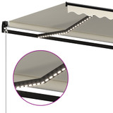 Tenda na ručno uvlačenje s LED svjetlom 350 x 250 cm krem