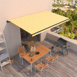 Tenda na ručno uvlačenje 500 x 300 cm žuto-bijela