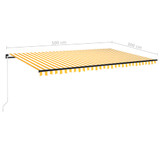 Tenda na ručno uvlačenje 500 x 300 cm žuto-bijela