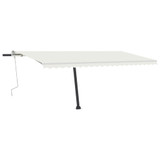 Tenda na ručno uvlačenje s LED svjetlima 500 x 300 cm krem