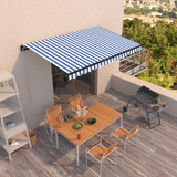 Tenda na ručno uvlačenje 400 x 350 cm plavo-bijela