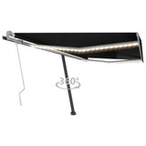 Tenda na ručno uvlačenje s LED svjetlima 400 x 350 cm antracit