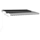Tenda na ručno uvlačenje s LED svjetlima 400 x 350 cm antracit