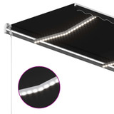 Tenda na ručno uvlačenje s LED svjetlima 400 x 350 cm antracit