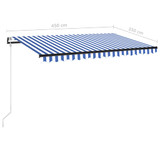 Tenda na automatsko uvlačenje 450 x 350 cm plavo-bijela