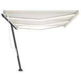 Tenda na ručno uvlačenje s LED svjetlima 600 x 350 cm krem