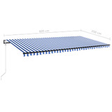 Tenda na automatsko uvlačenje 600 x 350 cm plavo-bijela