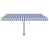 Automatska tenda sa senzorom LED 450 x 300 cm plavo-bijela
