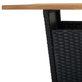 Barski stol crni 80x80x110 cm poliratan i masivno drvo bagrema
