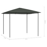 Sjenica 3 x 3 x 2,6 m antracit 160 g/m²